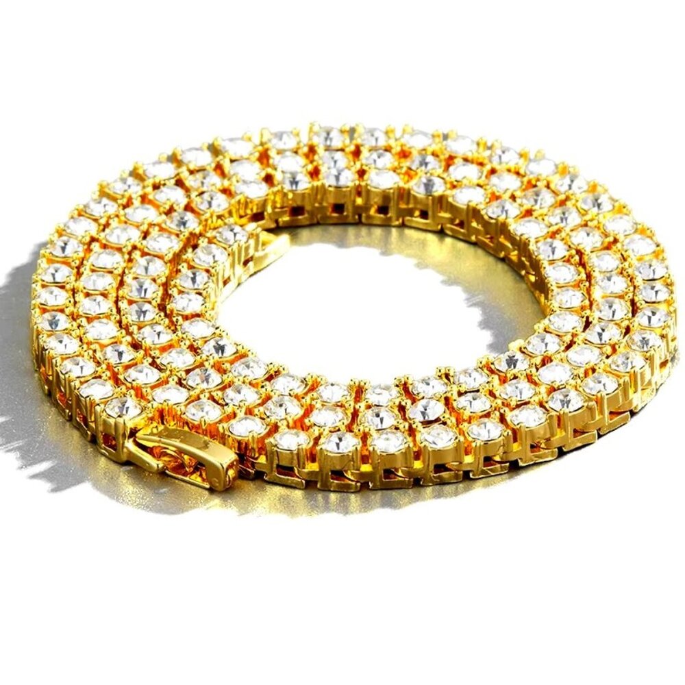 ⭐ Stunning 20" Diamond Infinity Necklace With 5mm Diamonds 18k Gold Pltd ⭐